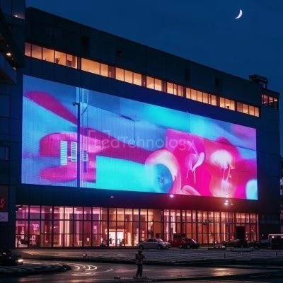 Светодиодный экран для наружной рекламы на фасаде здания. Муром