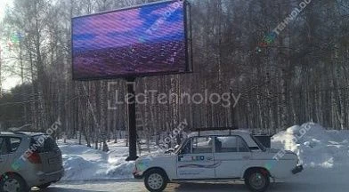 Светодиодный экран на АЗС Лукойл 19 г. Барнаул
